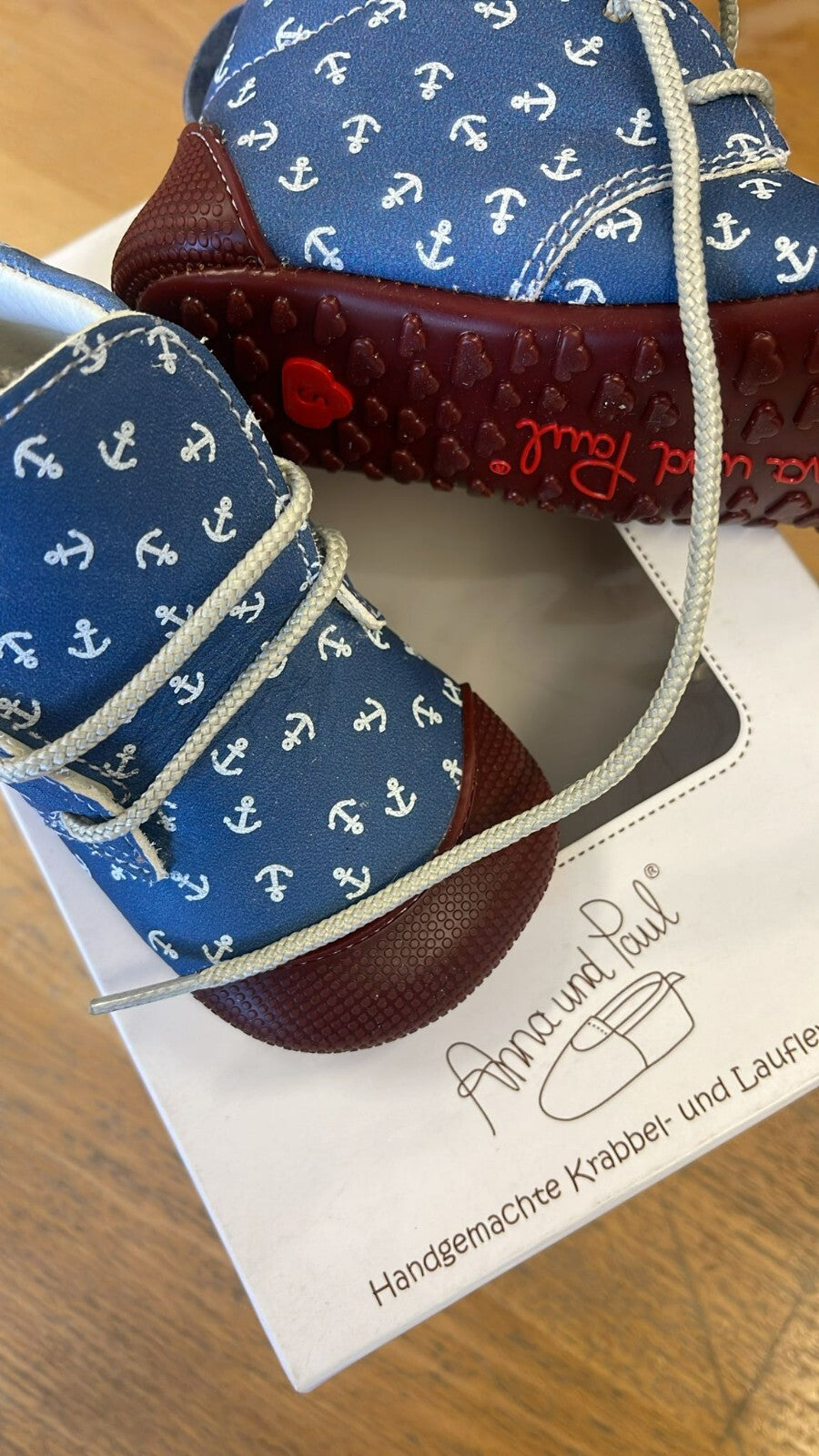 Anna und Paul Krabbelschuhe Outdoor Aus Leder - Robbi 1264 - Ocean Anker S 18-19