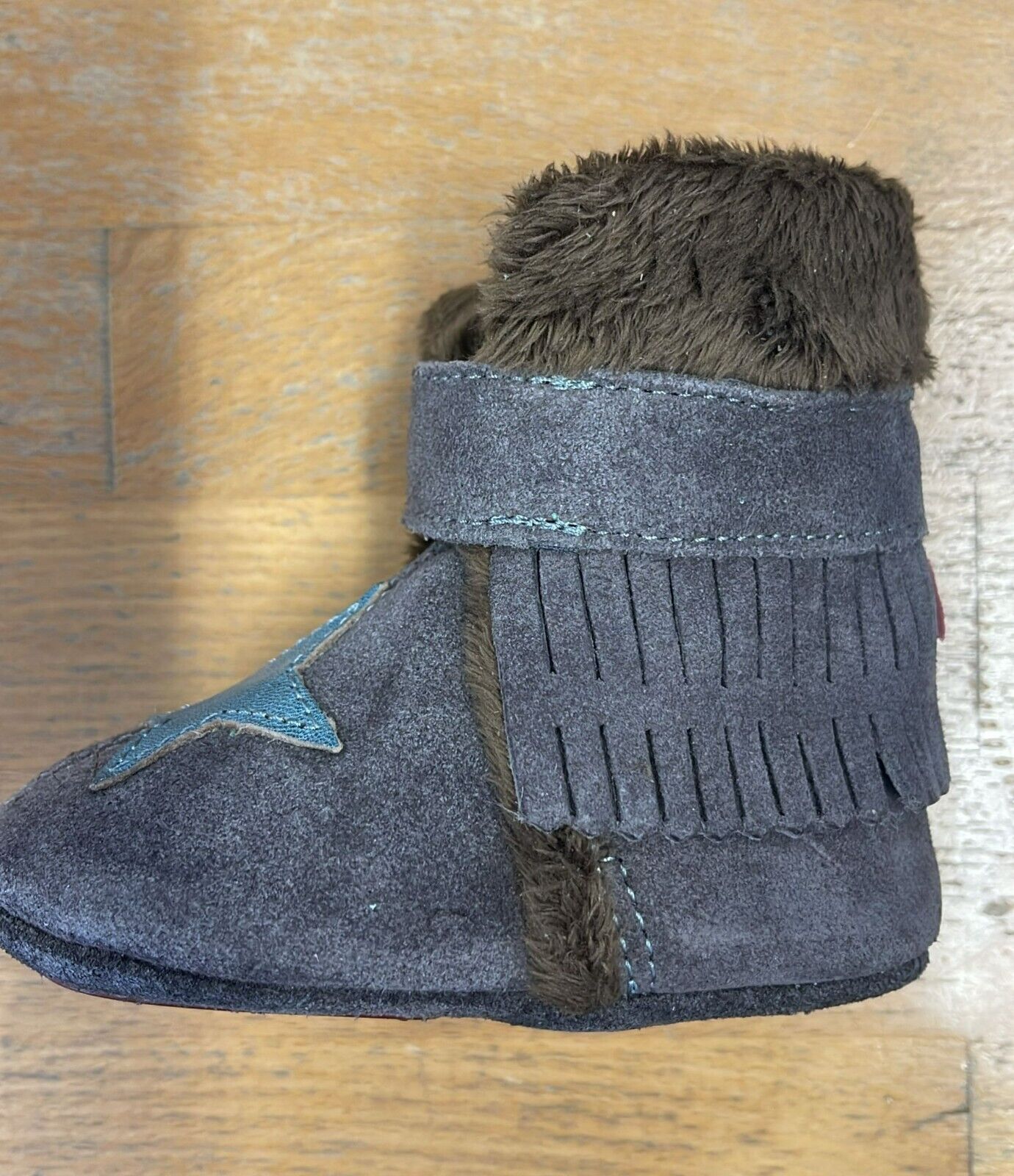 Anna und Paul Int.Star Blau Grau Stern S 18-19 Gefüttert Neu Krabbelschuhe