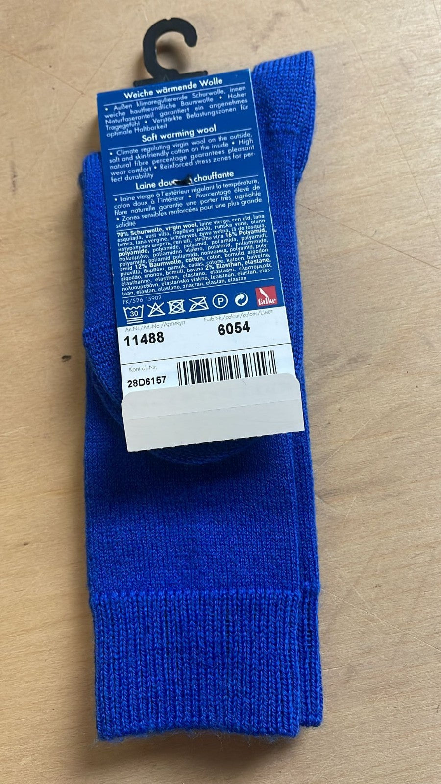 Falke Comfort Wool Kinder Knie Strümpfe Socken 19-22 Wollsocken Blau