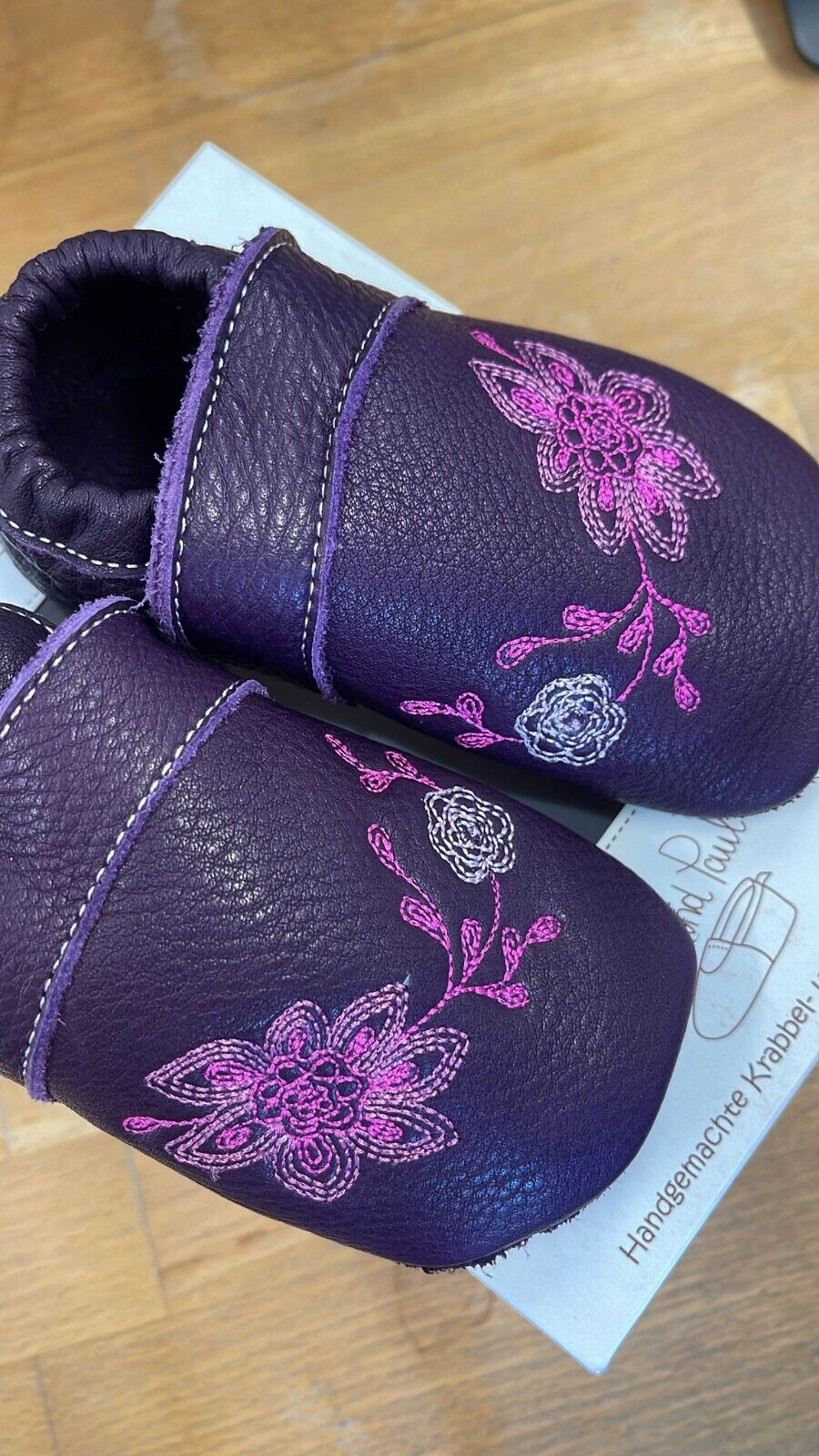 Anna und Paul Krabbelschuhe Aus Leder - Rosenrot 1028 Aubergine L 22