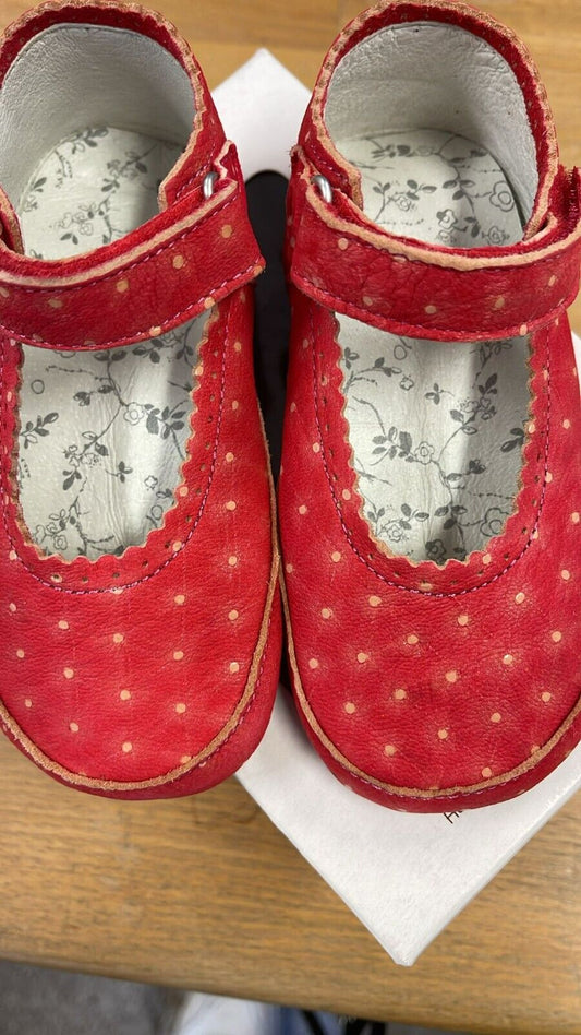 Anna und Paul Krabbelschuhe Aus Leder - Sandale Pünktchen Pink  L 22