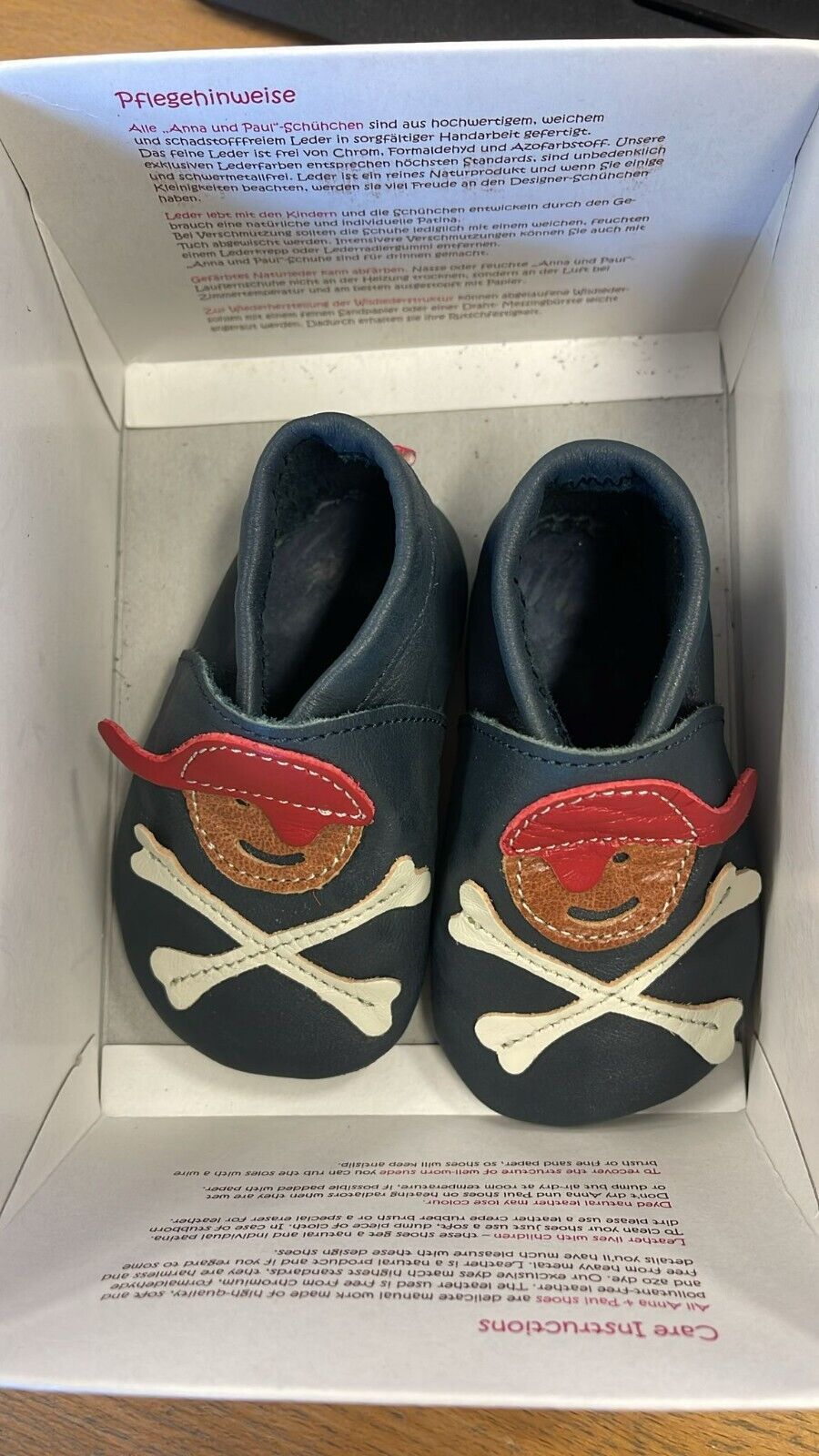 Anna und Paul Krabbelschuhe Aus Leder - Pirat Marine XS 16