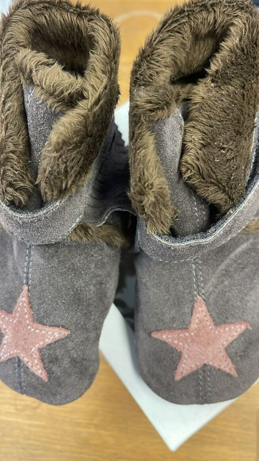 Anna und Paul Ind.Star Boot gefüttert Gummisohle Leder Lammfell 22 Braun - Stern