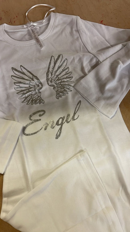 Louis & Louisa Nachthemd Mädchen 104 - 110 Engel Weiß Neu Pyjama