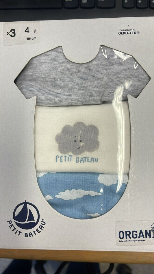 Petit Bateau Kurzämelige Bodys 3er Set Baumwolle 4 Jahre 104 cm