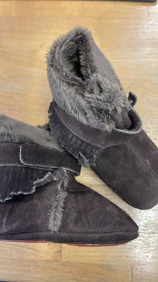Anna und Paul Indeaner Boot gefüttert Gummisohle Leder Lammfell 22 Braun