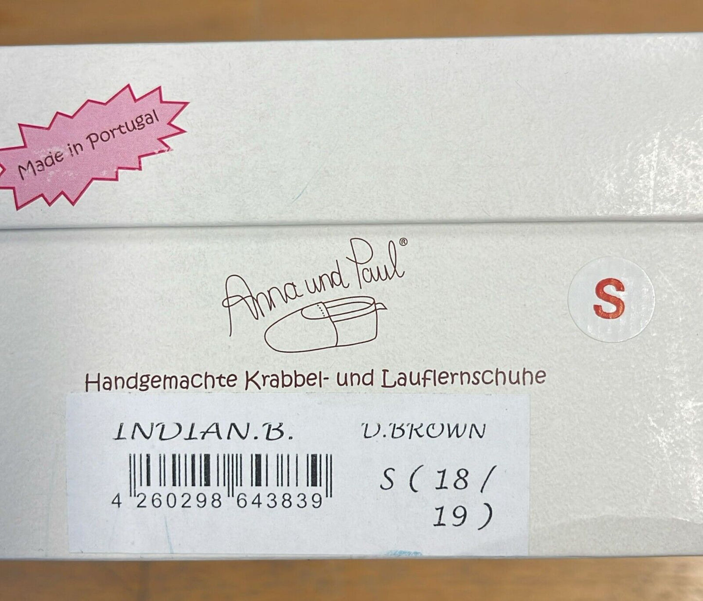 Anna und Paul Indeaner Boot gefüttert Gummisohle Leder Lammfell 18-19 Braun
