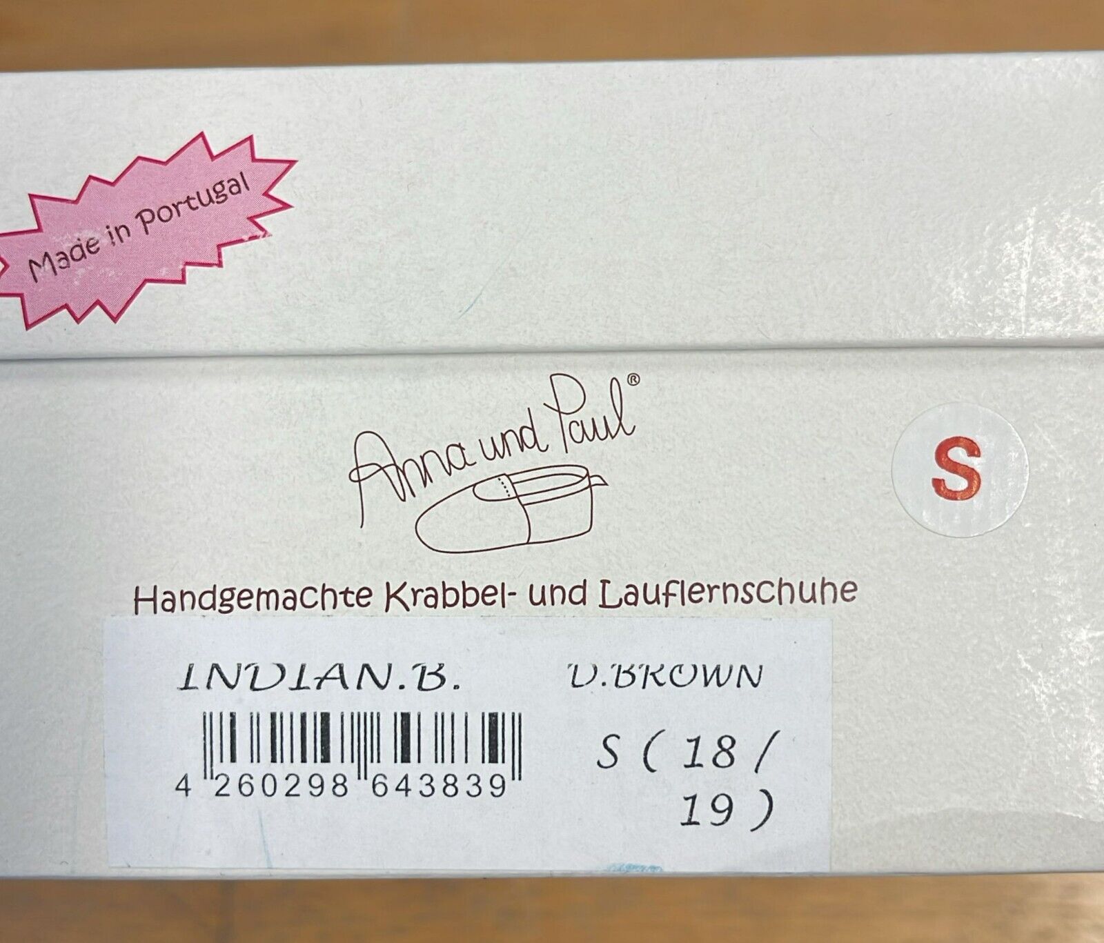 Anna und Paul Indeaner Boot gefüttert Gummisohle Leder Lammfell 18-19 Braun