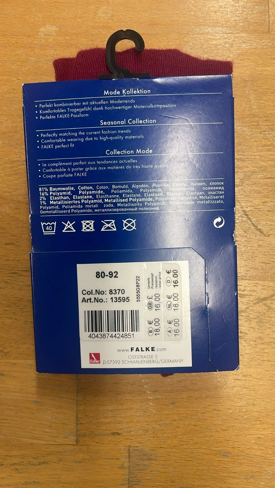 Süße FALKE Mädchen Strumpfhose – Größe 80-92 – Rot mit Glitzer Dots