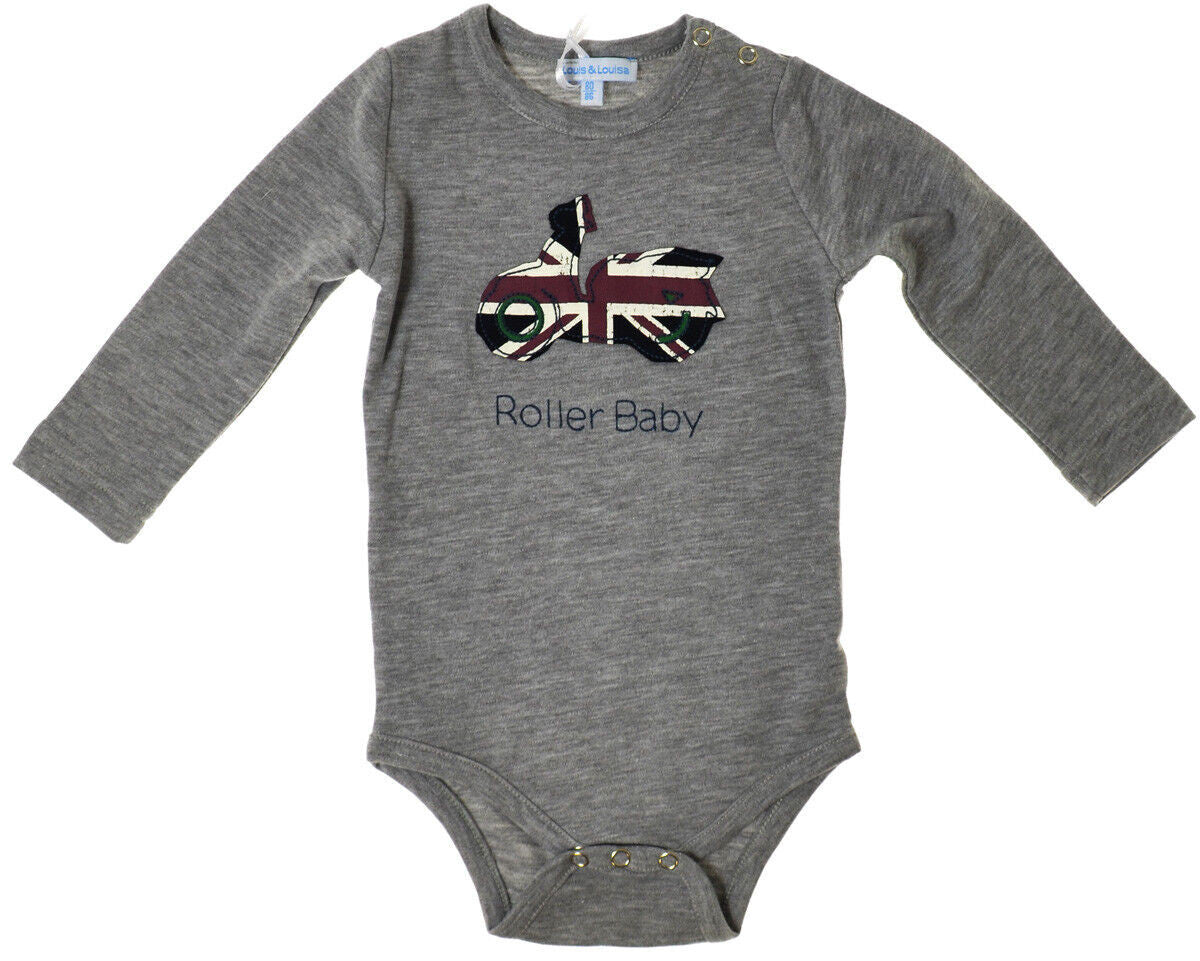 Louis & Louisa "Rollerbaby" Body, grau langarm 80/86