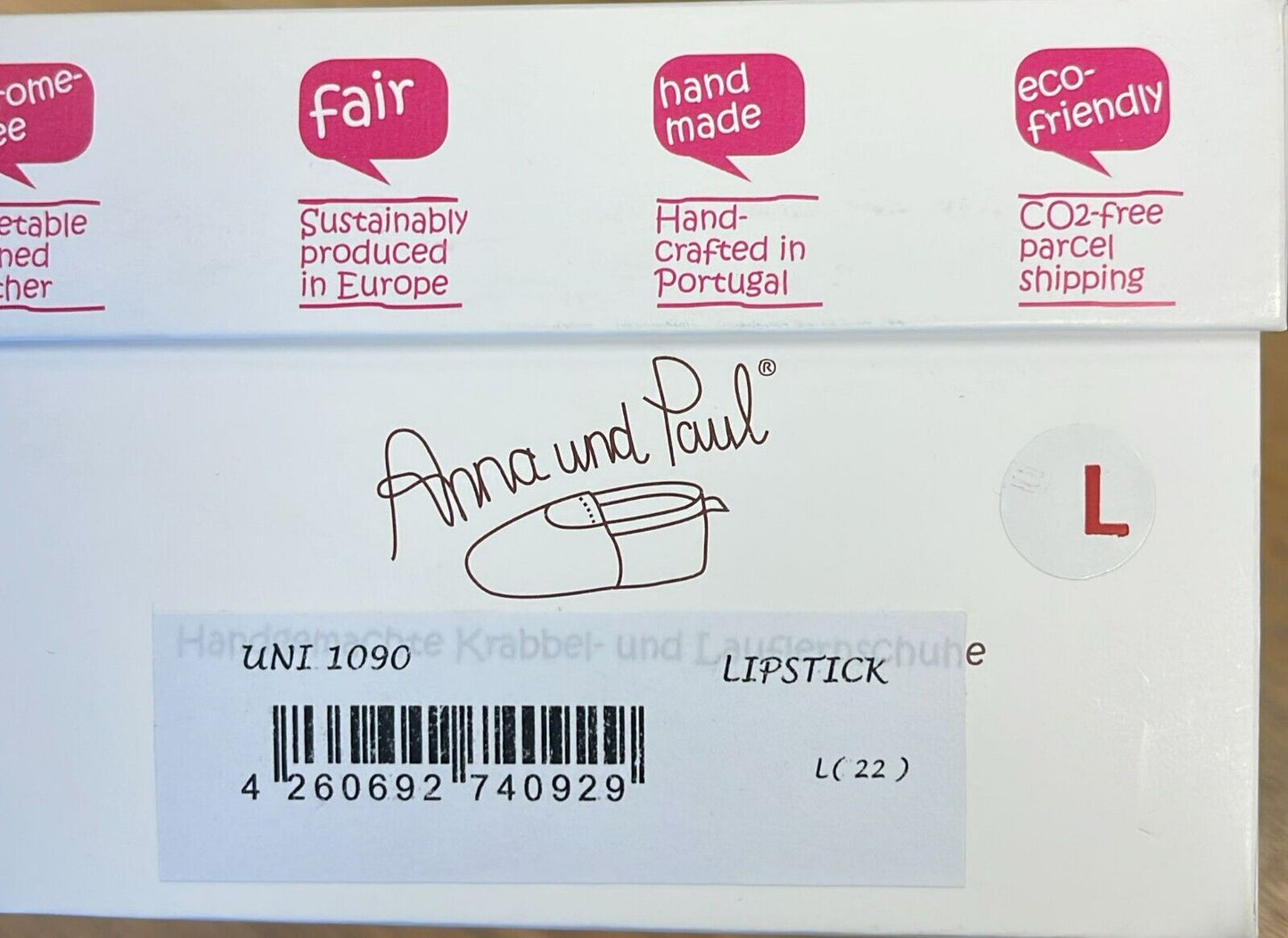 Anna und Paul Lauflernschuh - Krabbelschuh Aus Leder - Uni 1090 Rubin - L 22