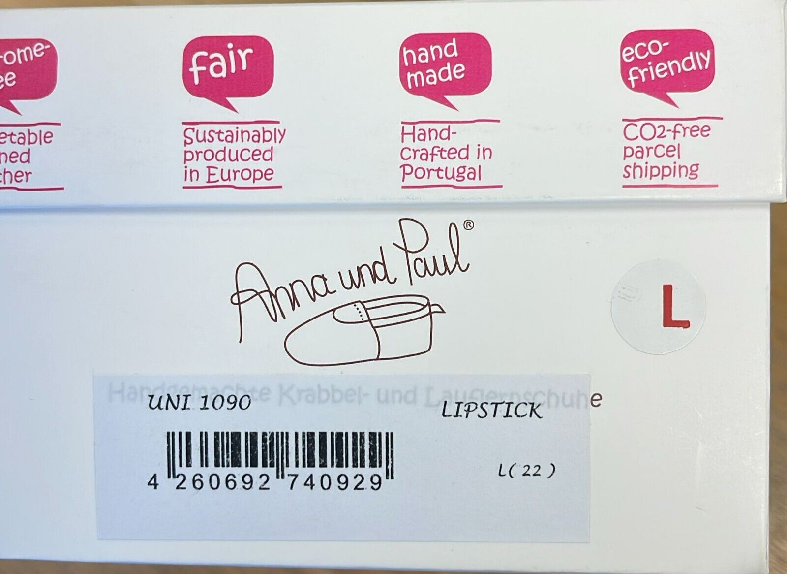 Anna und Paul Lauflernschuh - Krabbelschuh Aus Leder - Uni 1090 Rubin - L 22