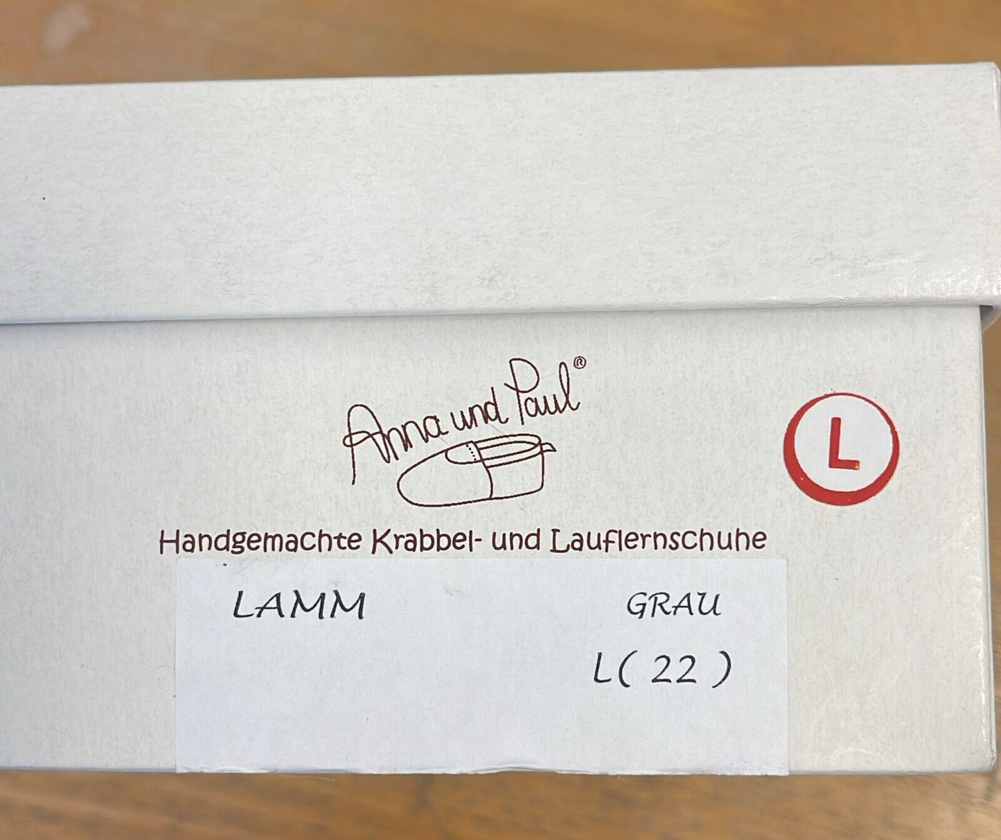 Anna und Paul Lamm Grau Krabbelschuh Gefüttert L 22