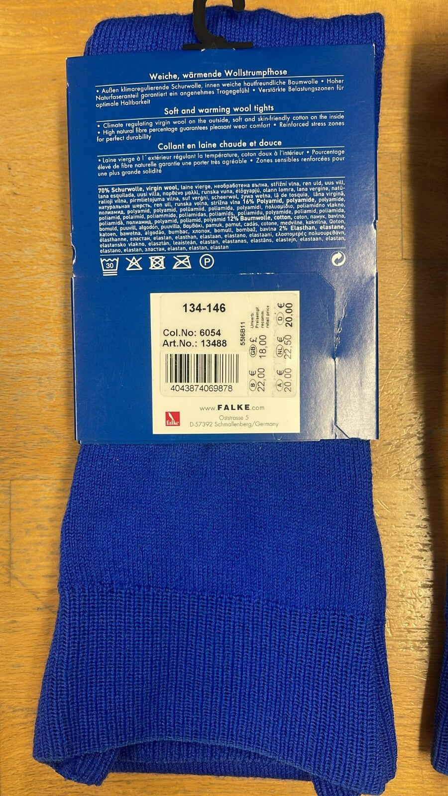 Comfort Wool Kinder Strumpfhose 134-146 Wein Blau