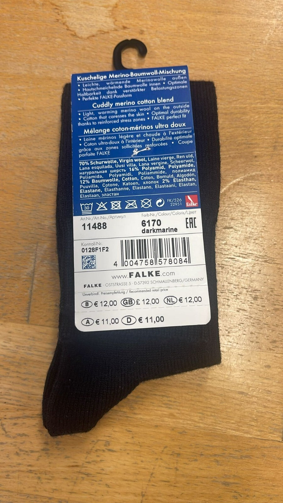 Falke Comfort Wool Kinder Socken 27-30 Wollsocken Blau