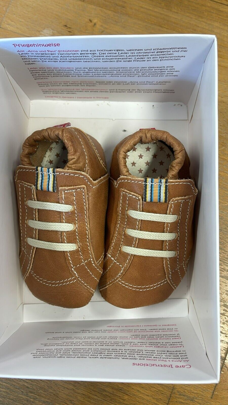 Anna und Paul Lauflernschuh - Krabbelschuh Aus Leder Streetwear Cognac S 18-19