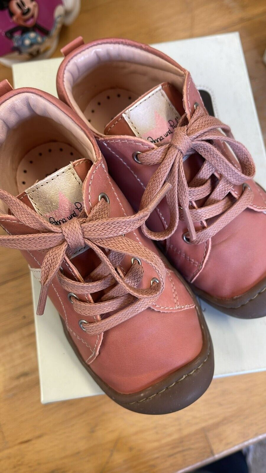 Anna und Paul Krabbelschuhe Outdoor Aus Leder - Max 8022  - Altrosa  - 26