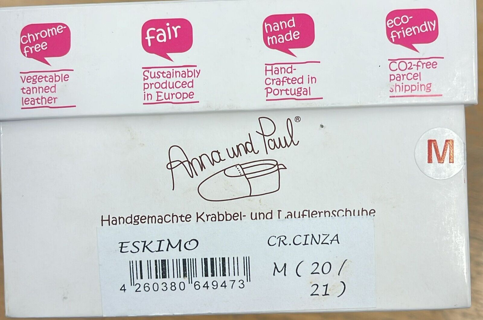 Anna und Paul Lauflernschuhe gefüttert Lamfell Eskimo CR.CINZA M 20-21