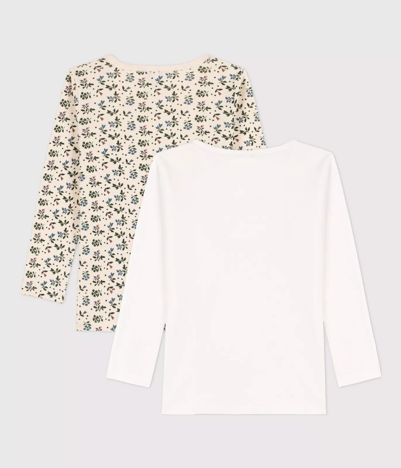 2er Set Petit Bateau Langärmelige T-Shirts, für Mädchen Kinder 8 Jahre 128 cm