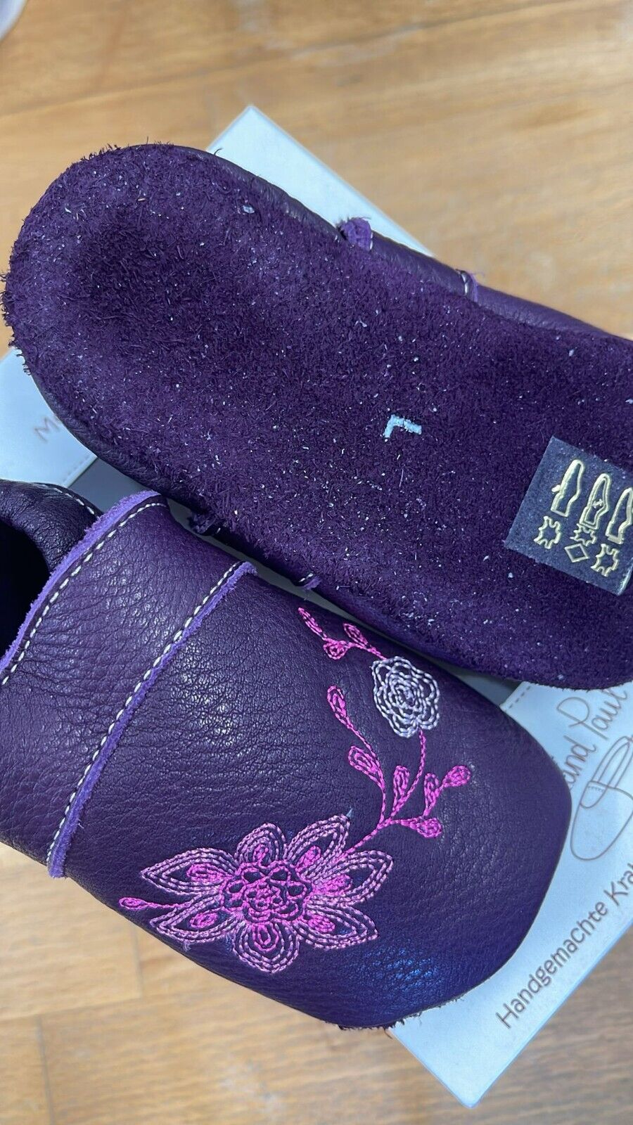Anna und Paul Krabbelschuhe Aus Leder - Rosenrot 1028 Aubergine L 22