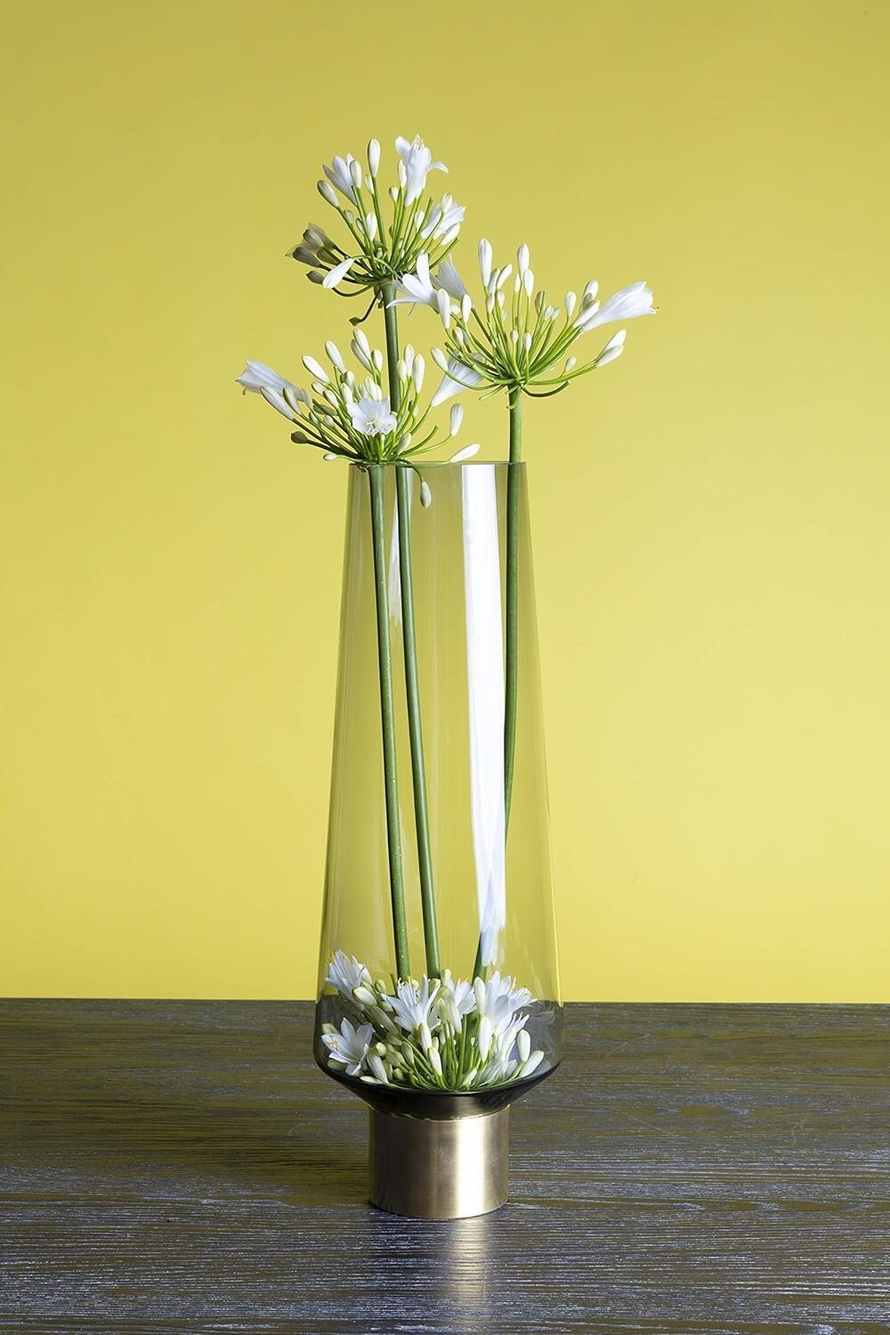 Kare Desig Vase Noble Ring, Grau/Messing ,mundgeblasen, Unikat, 40x14x14 cm