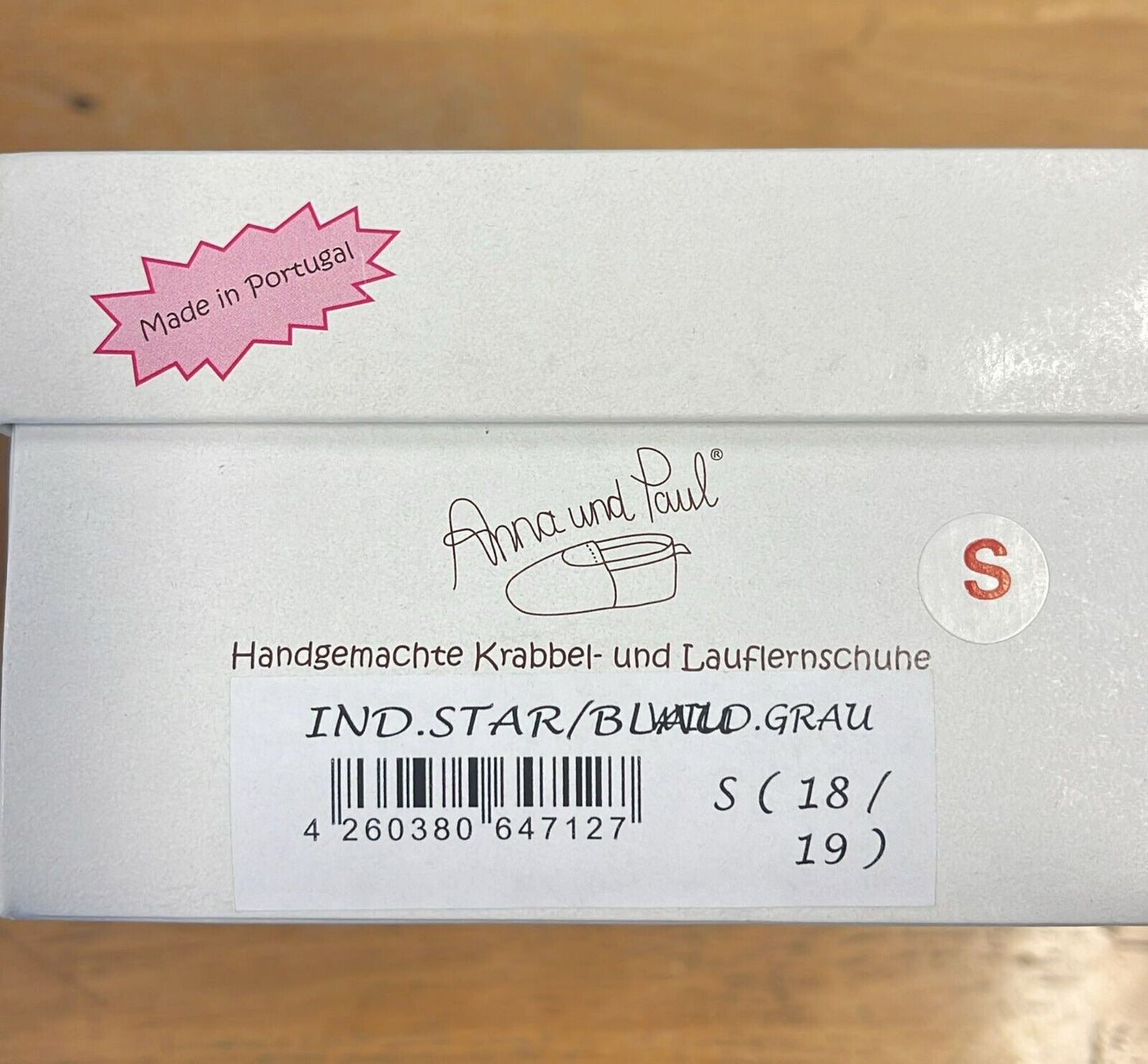 Anna und Paul Int.Star Blau Grau Stern S 18-19 Gefüttert Neu Krabbelschuhe