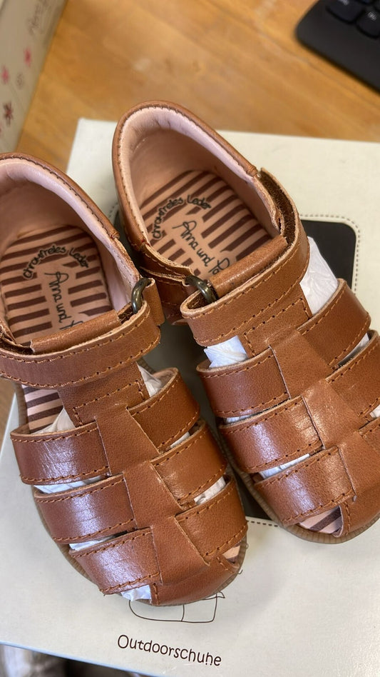 Anna und Paul Sandalen Outdoor Aus Leder - Pauli 8026 - Cognac - 26