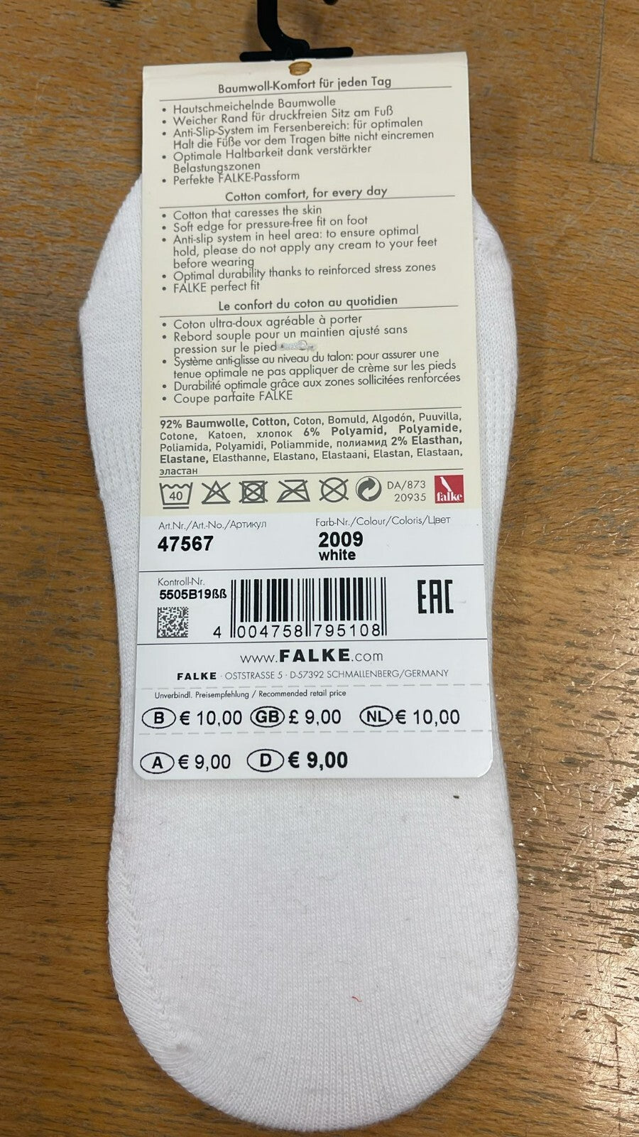 Falke Damen Sneakersocken Ballerina Fit Invisible Step 35-36 Weiß