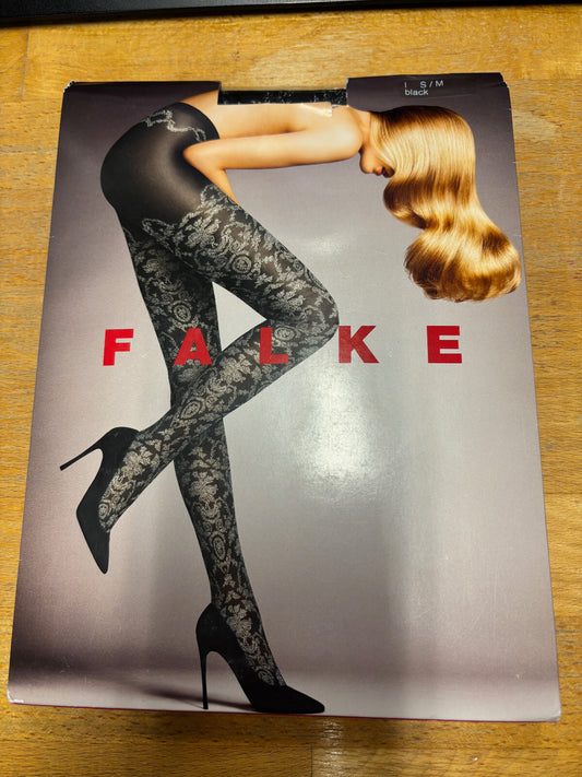 Falke Damen Feinstrumpfhose 60 DEN Muster Schwarz Weiß S/M