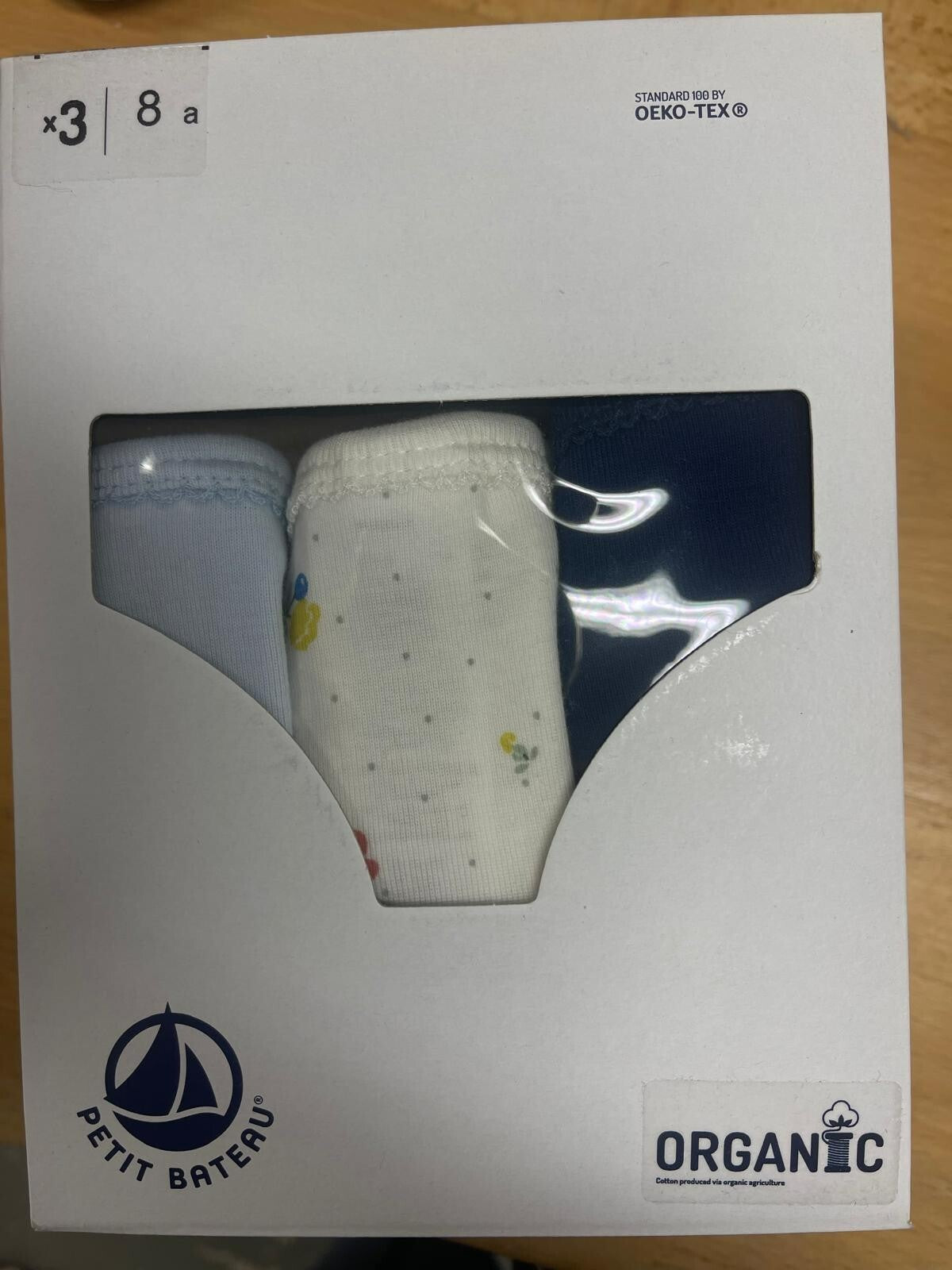 Petit Bateau 3er Set Unterhosen Neu 128, 8 Jahre  Neu OVP