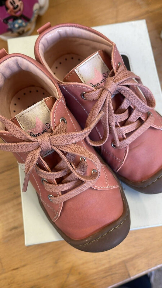 Anna und Paul Krabbelschuhe Outdoor Aus Leder - Max 8022  - Altrosa  - 25