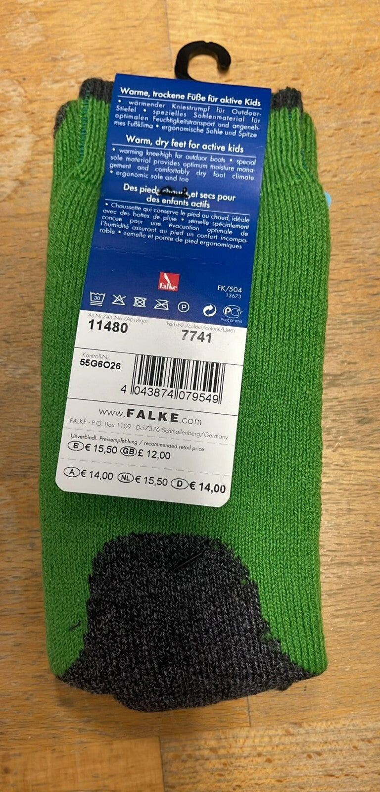 FALKE Active Warm Wintersocken Kinder 19-22 Grün