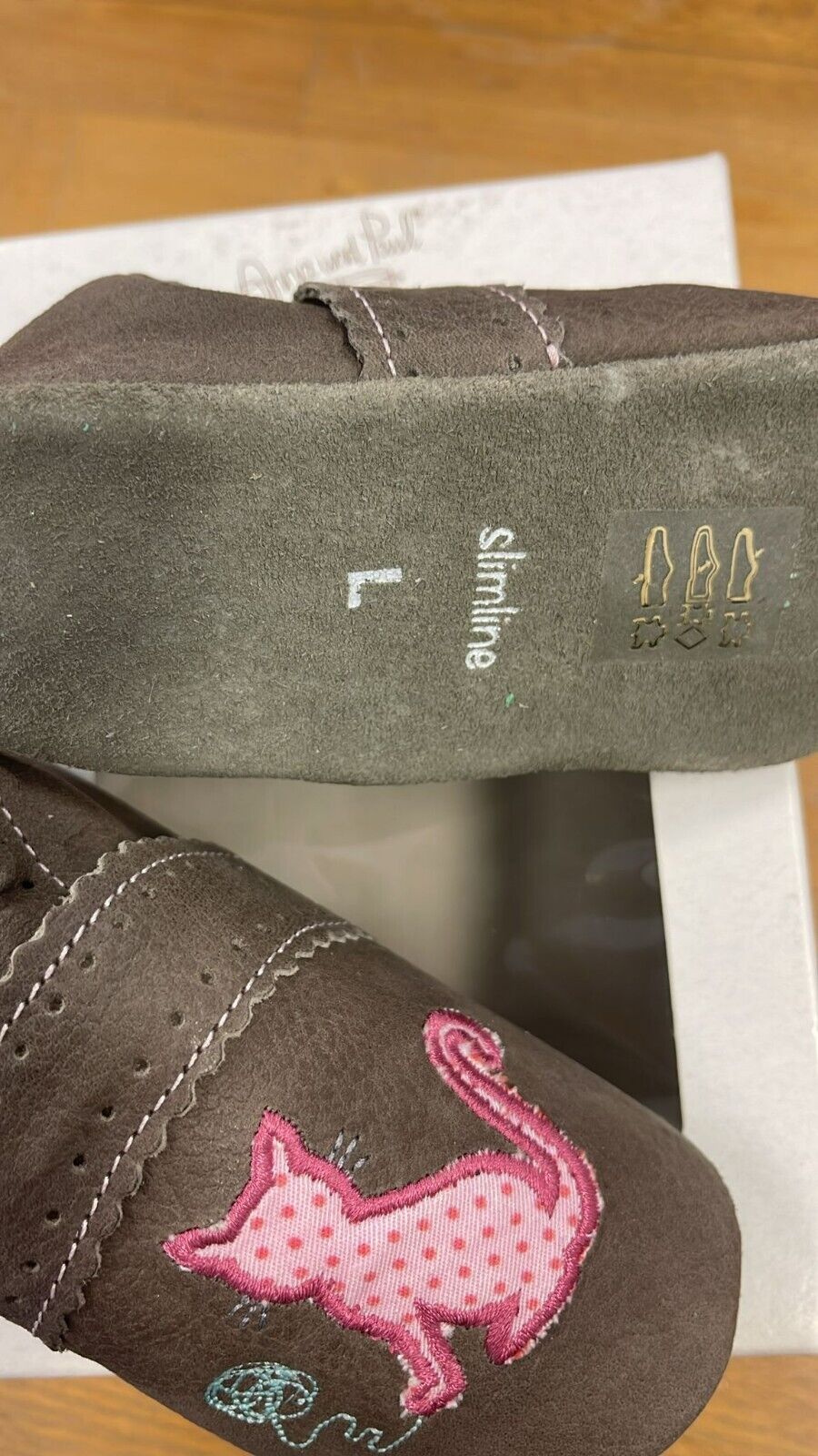 Anna und Paul Krabbelschuhe Aus Leder - Katze Stein L 22