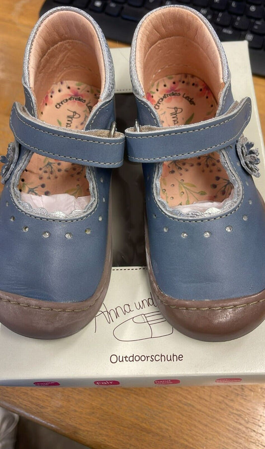 Anna und Paul Sandalen Outdoor Aus Leder - Lucy 8001 - Hellblau 25