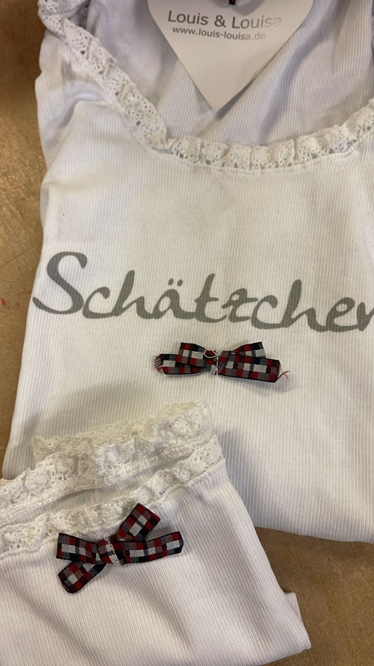 Louis & Louisa Mädchen Set Kinder Unterwäsche kurz / Shorty weiß Schätzchen L