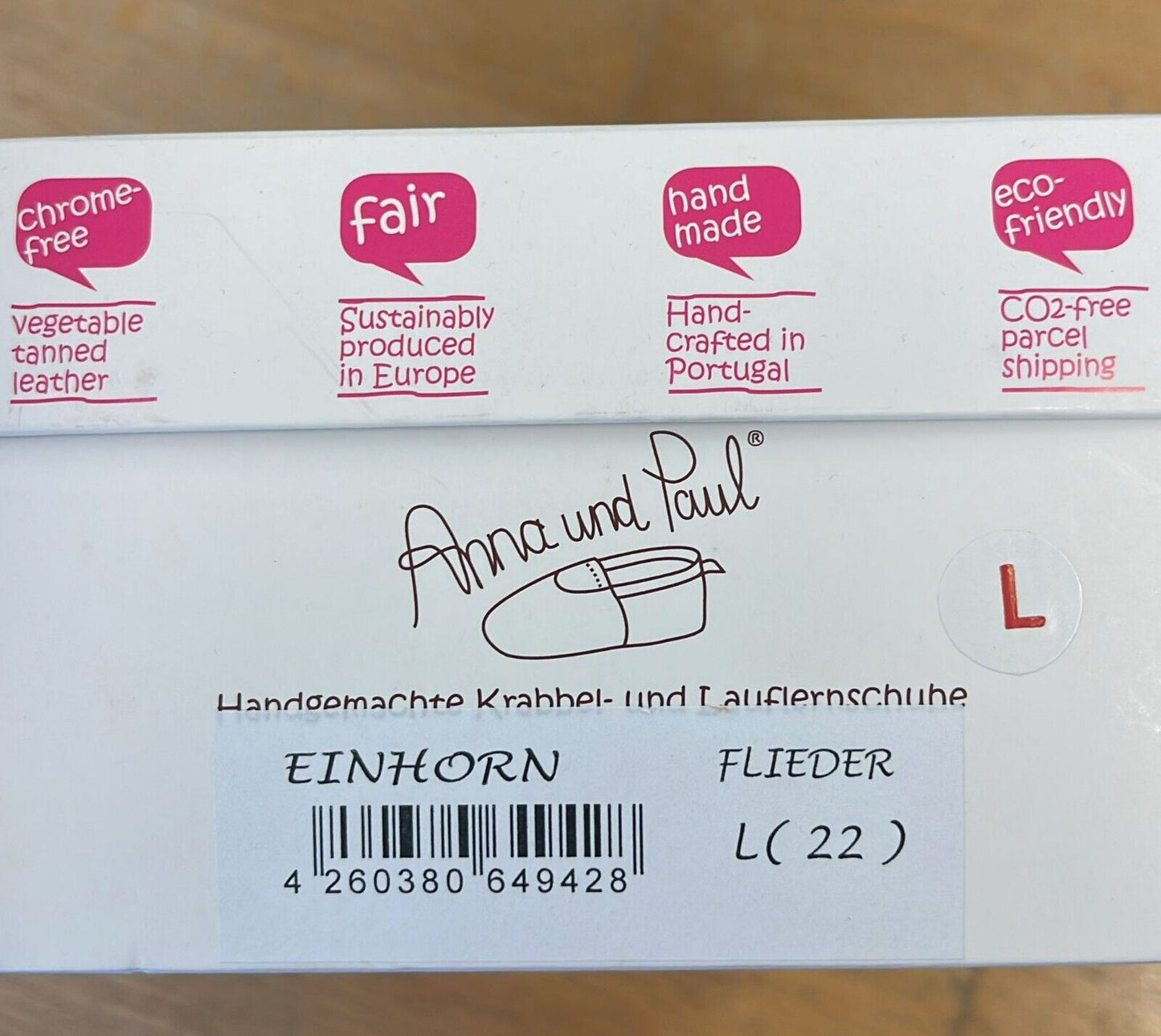Anna und Paul Einhorn Flieder L 22 Krabbelschuh Neu