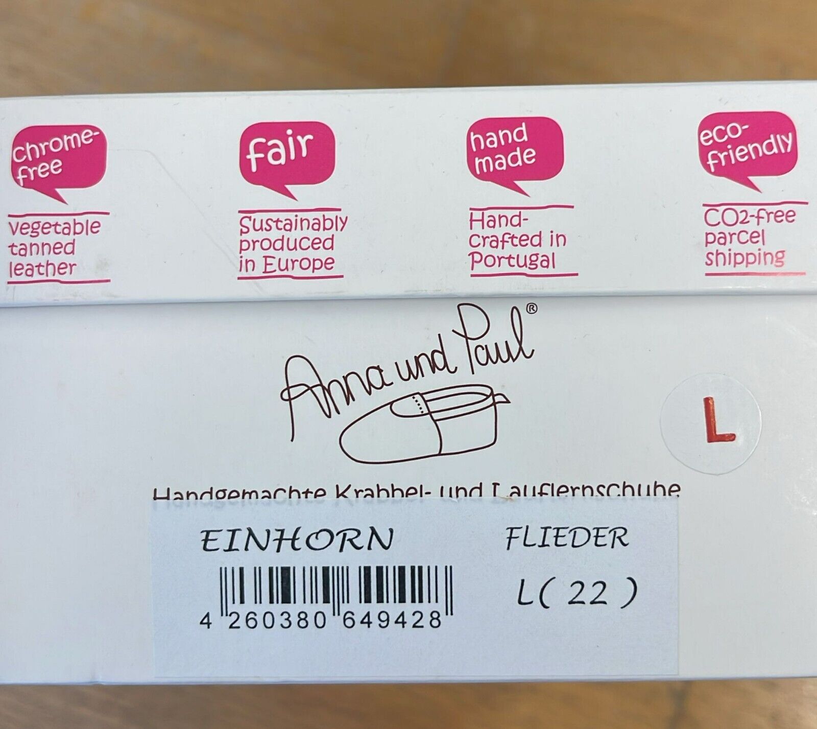 Anna und Paul Einhorn Flieder L 22 Krabbelschuh Neu