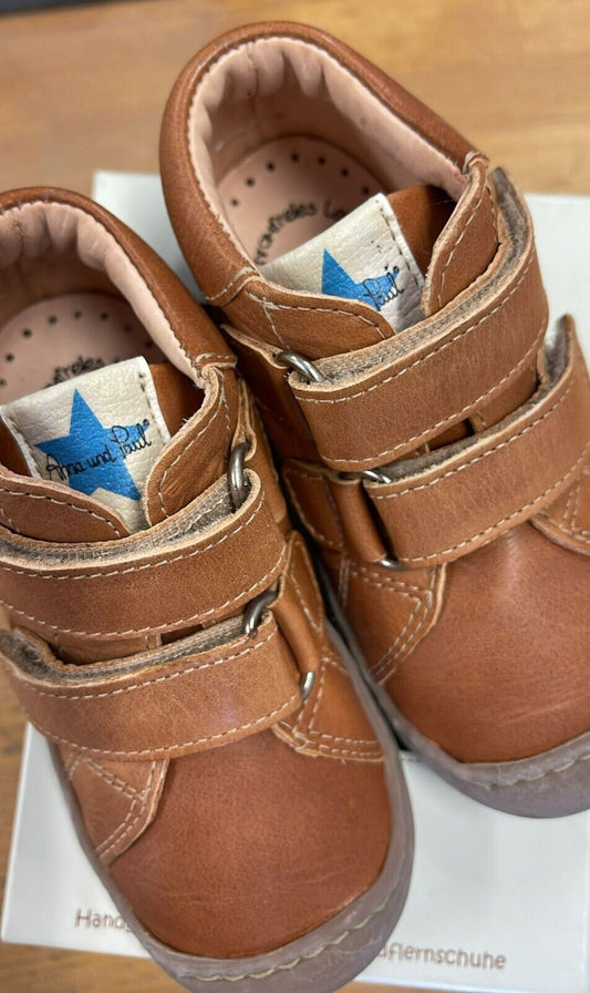 Anna und Paul Krabbelschuhe Outdoor Aus Leder - David 8031 - 25 Cognac