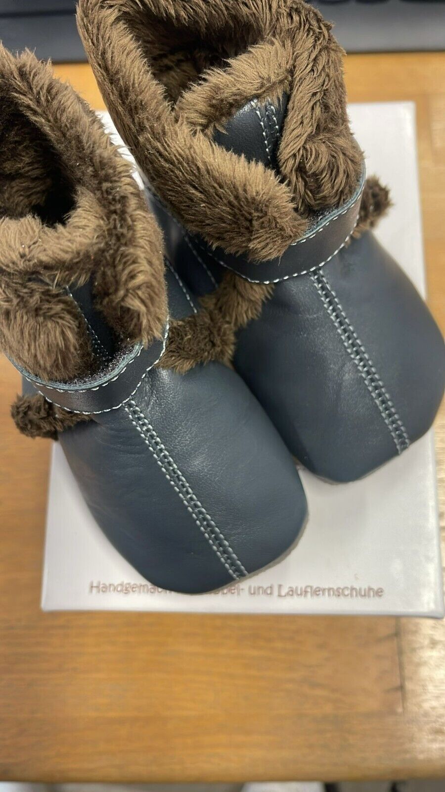Anna und Paul Eskimo Boot gefüttert Gummisohle Leder Lammfell 18-19 Anthrazit