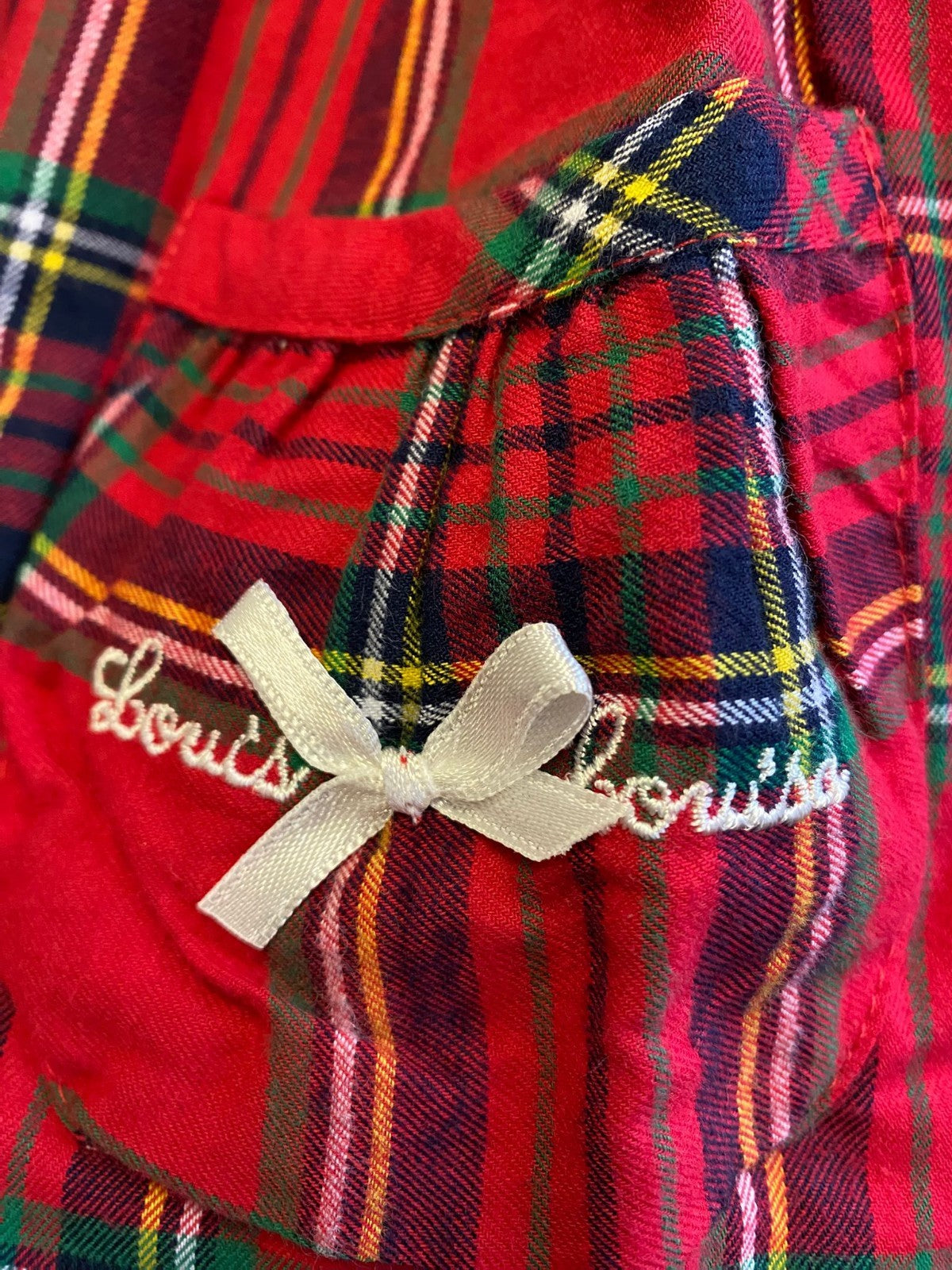 Louis & Luisa Mädchen Pyjama rot kariert 100 % Baumwolle, Gr 92/98 NEU