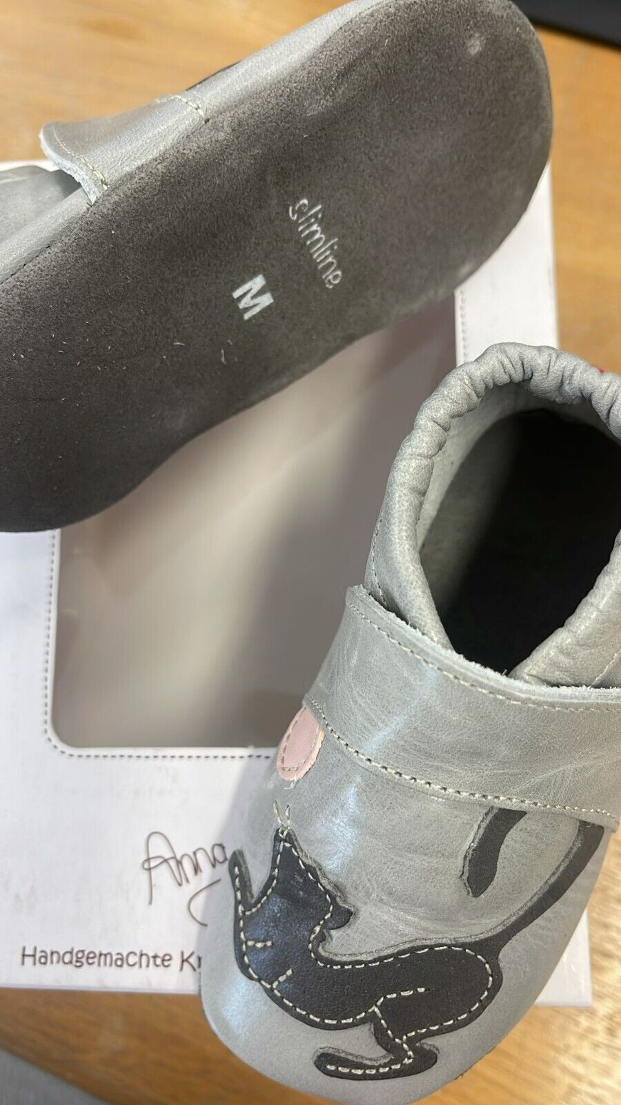 Anna und Paul Krabbelschuhe Aus Leder - Katzen - mit Ledersohle M 21