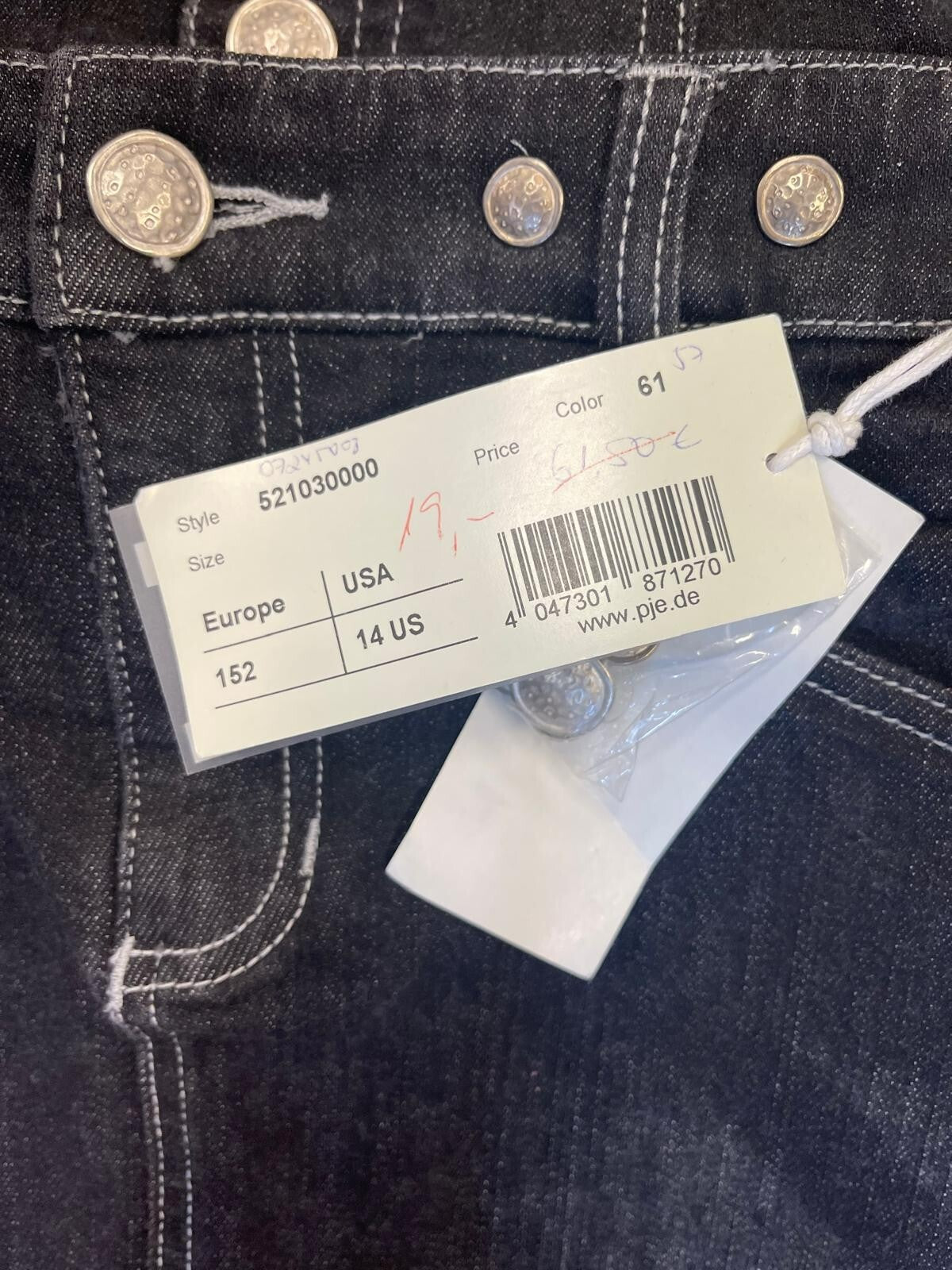 PJE Jeans Rock mit Trägern 152 Neu mit Etikett