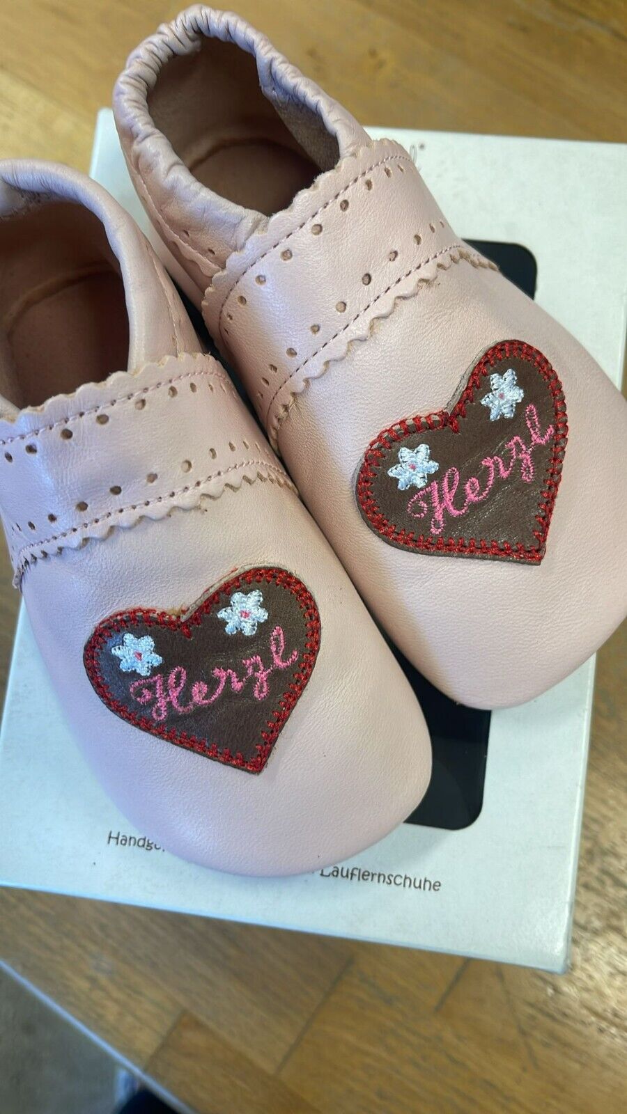Anna und Paul Krabbelschuhe Aus Leder - Herzl Rosa L 22