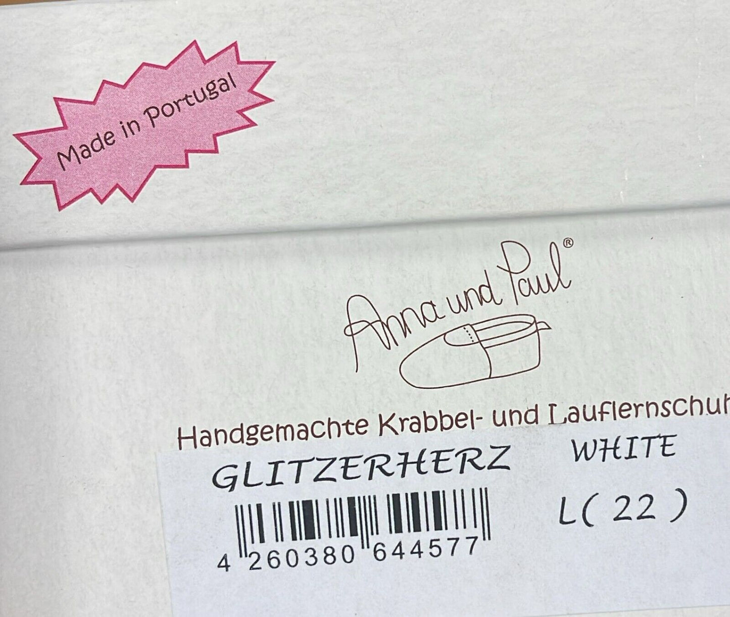 Anna und Paul Krabbelschuhe Aus Leder - Herz - mit Ledersohle L 22