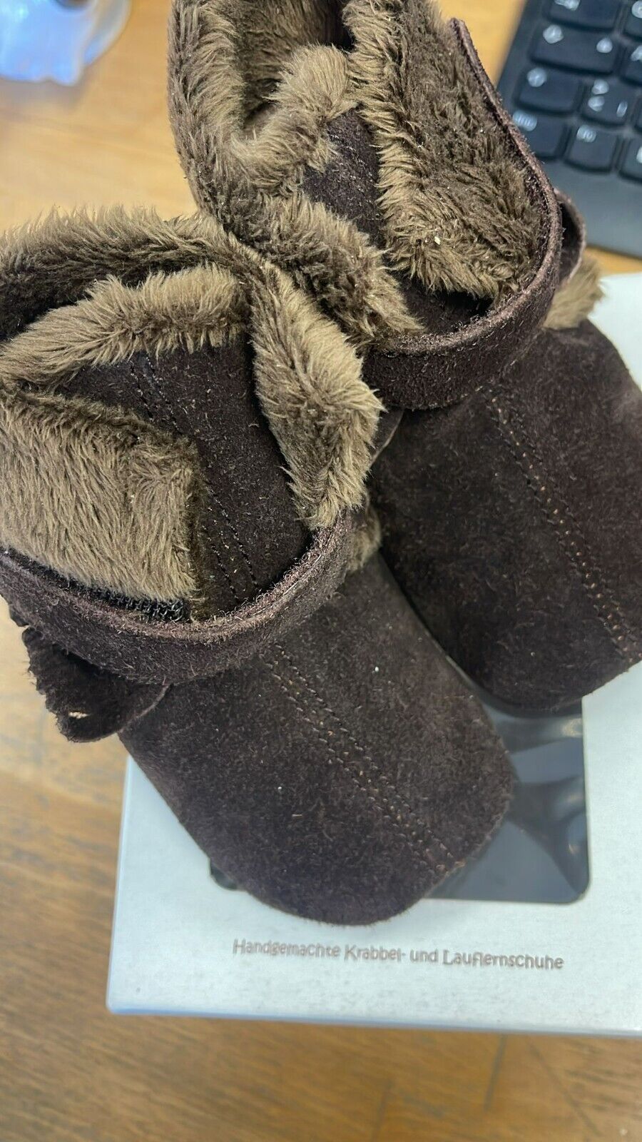 Anna und Paul Indeaner Boot gefüttert Gummisohle Leder Lammfell 18-19 Braun