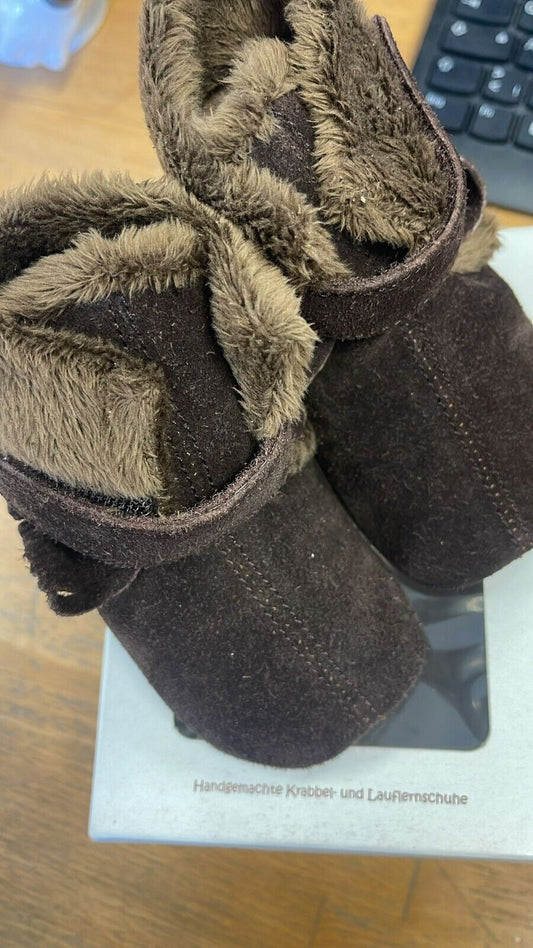 Anna und Paul Indeaner Boot gefüttert Gummisohle Leder Lammfell 18-19 Braun