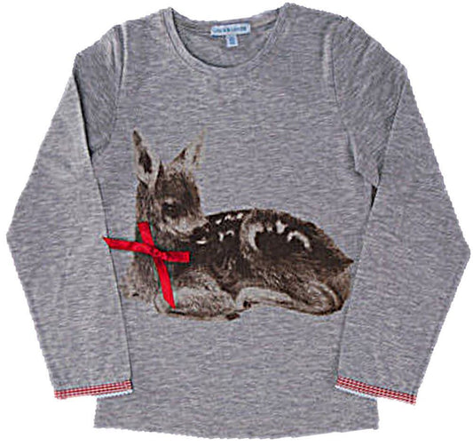 Louis & Louisa Langarmshirt "Bambi liegend", grau (92/98, grau)