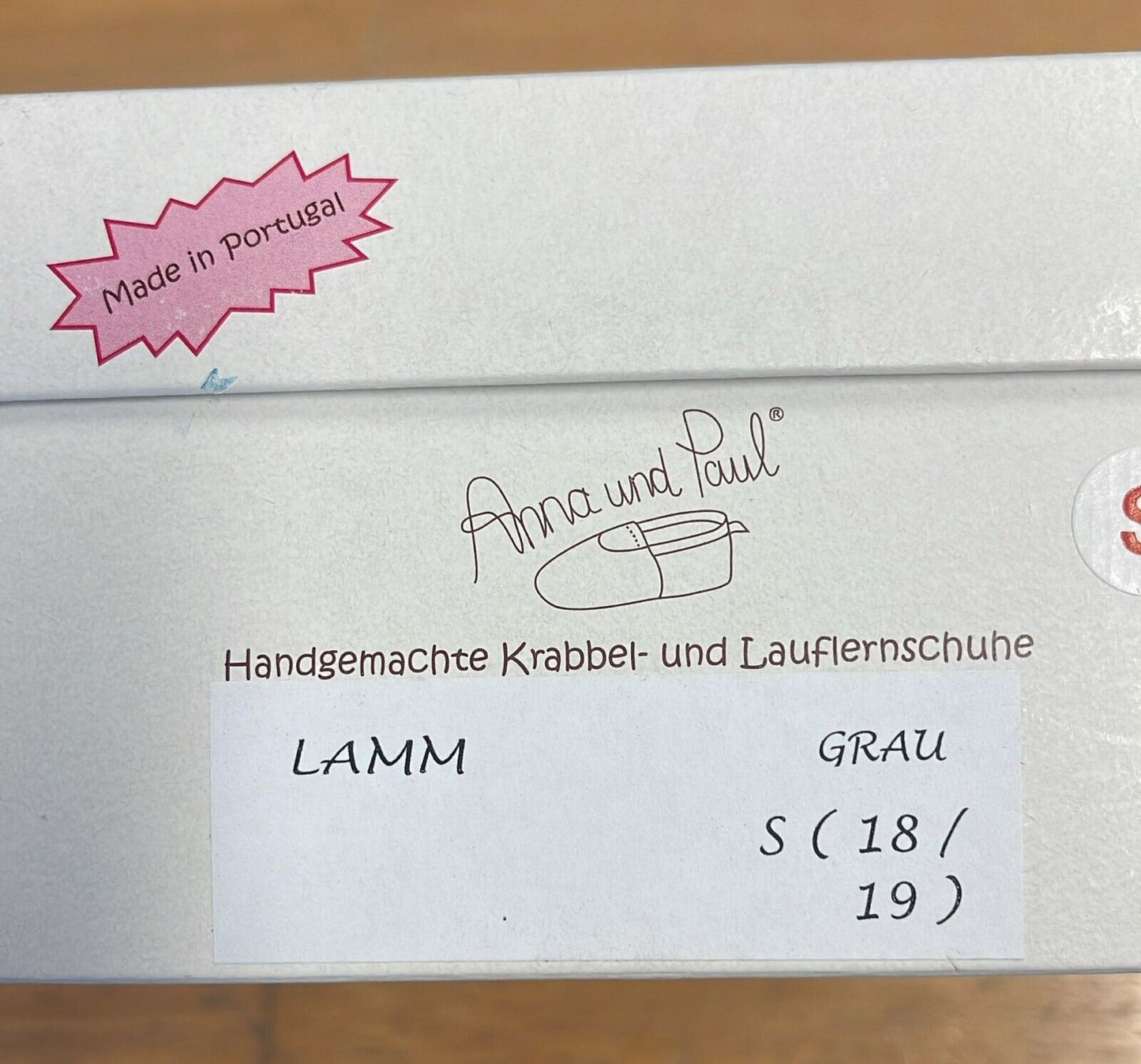 Anna und Paul Lamm Grau Krabbelschuh Gefüttert S 18-19