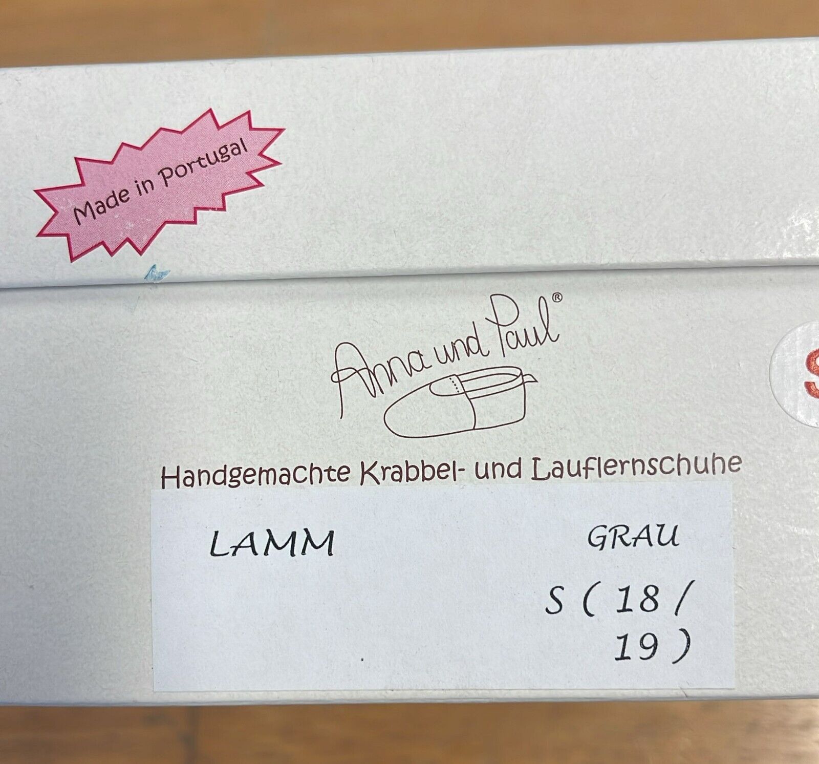 Anna und Paul Lamm Grau Krabbelschuh Gefüttert S 18-19