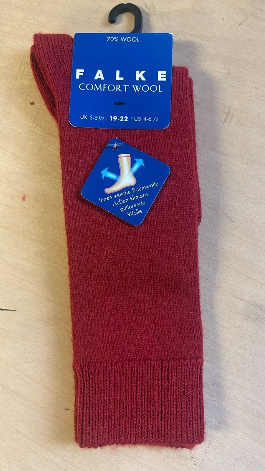 Falke Comfort Wool Kinder Knie Strümpfe Socken 19-22 Wollsocken Rot-8430